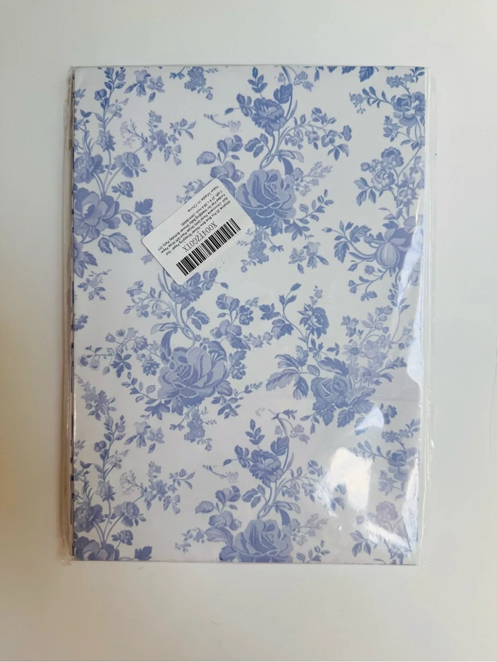 Whaline Blue Bow Floral Chinoiserie Gift Wrap 20 Sheets NWT